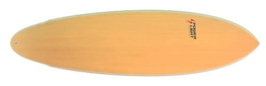 Modelo em madeira da prancha Evolution da Powerlight